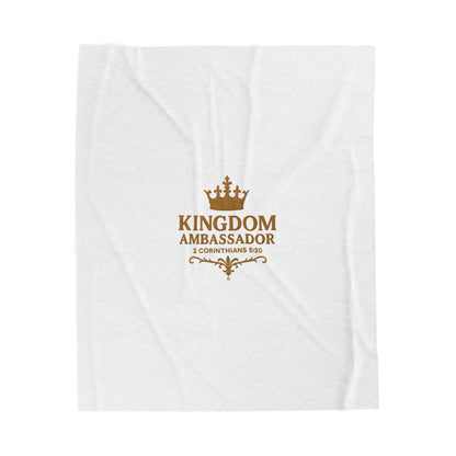 Kingdom Ambassador (Gold) Plush Blanket, Inspirational Home Decor, Faith-Based Decor, Modern Plush Blanket