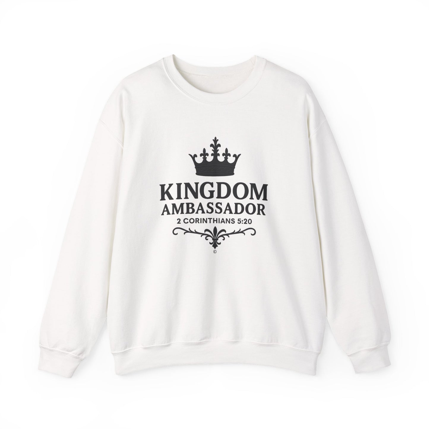Kingdom Ambassador Sweatshirt (Black Lettering), Unisex Crewneck, Biblical Inspiration, Faith Apparel, Gift for Believers, Church Events