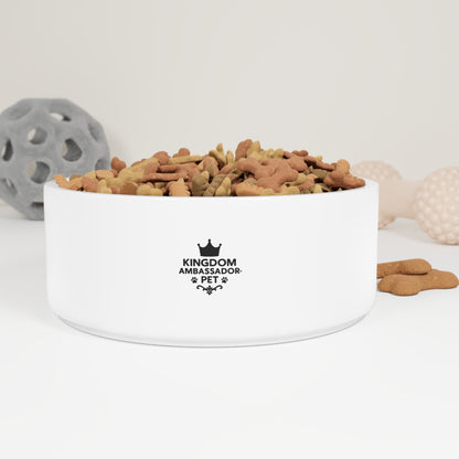 Kingdom Ambassador Pet (Black Lettering) Stylish Pet Bowl for Pampered Pets, Dishwasher Safe Pet Dish, Pet Gift for Animal Enthusiasts