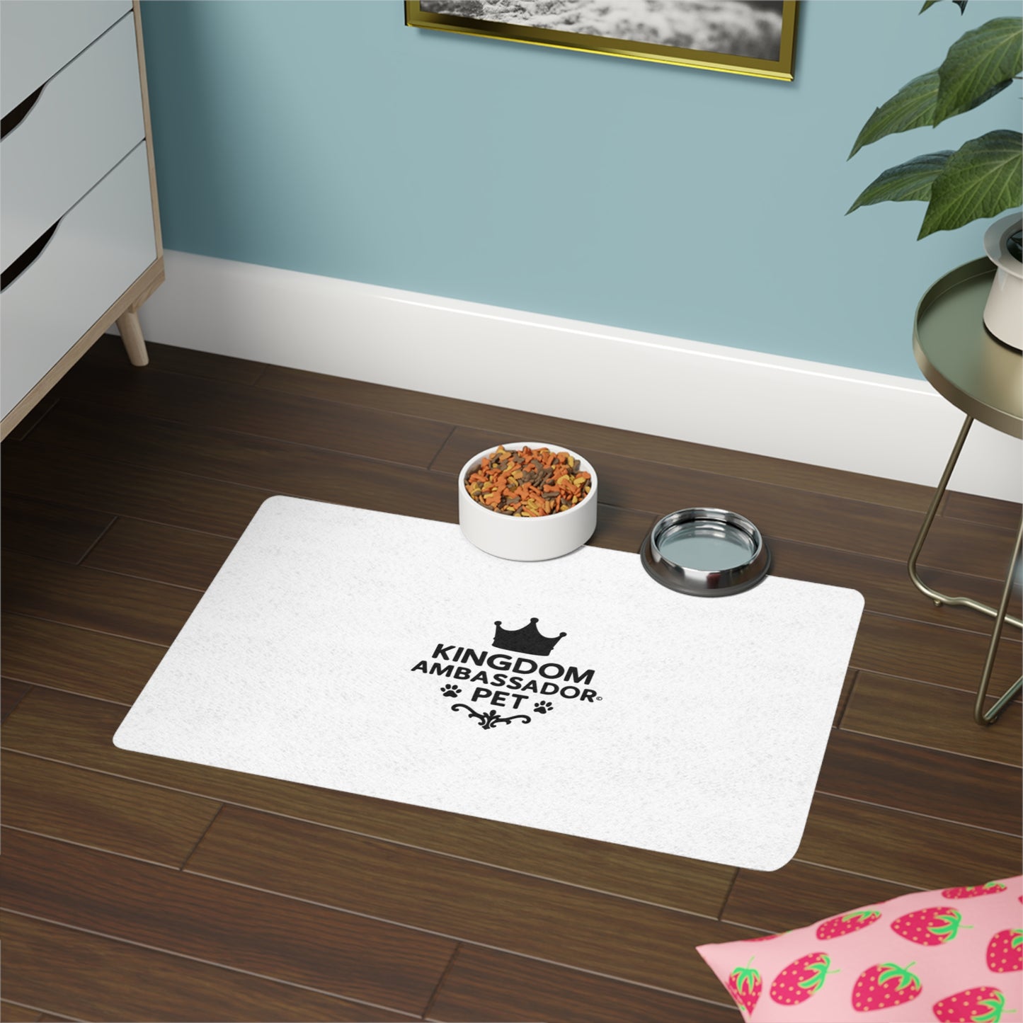 Kingdom Ambassador Pet (Black Lettering) Food Mat (12x18)