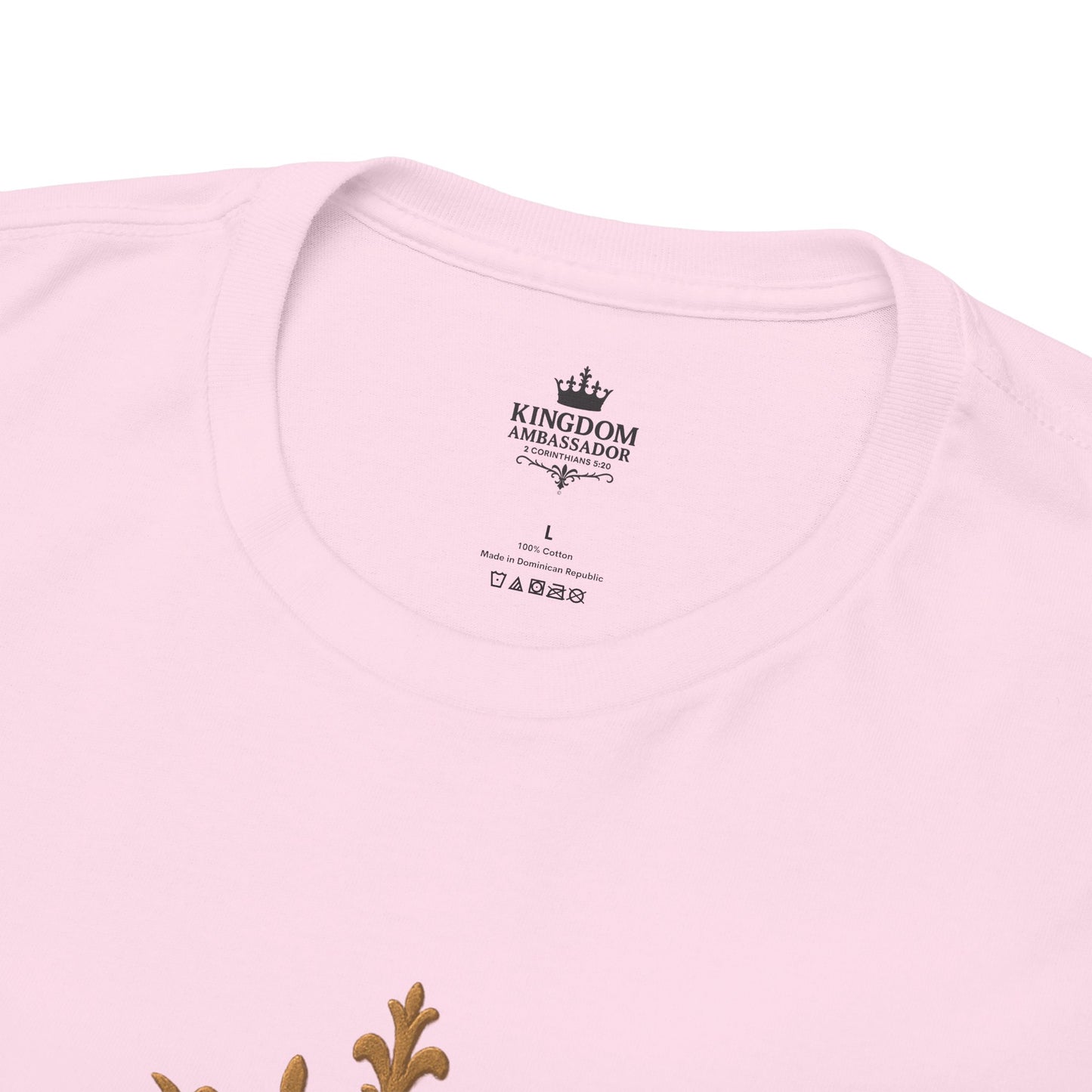Kingdom Ambassador (Gold Lettering) Tee | Unisex Heavy Cotton Shirt, Faith-Based Apparel, Christian T-Shirt, Inspirational Gift, Scripture Tees