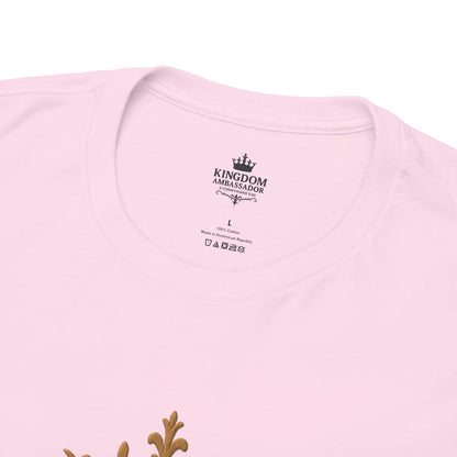 Kingdom Ambassador (Gold Lettering) Tee | Unisex Heavy Cotton Shirt, Faith-Based Apparel, Christian T-Shirt, Inspirational Gift, Scripture Tees