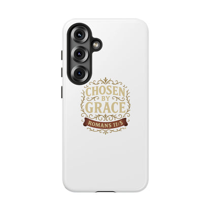 Chosen by Grace (Color), Rugged Phone Case, Inspirational Mobile Cover, Gift for Faith Lovers, Faith-Based Protector
