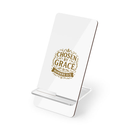 Chosen by Grace (Gold) Smartphone Display Stand, Desk Organizer, Gift for Students, Office Decor, Home Office Accessory - Cross Apparel USA