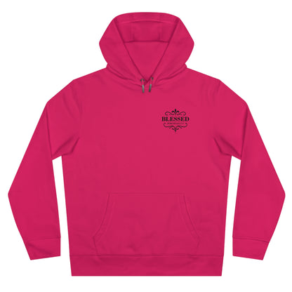 Blessed (Small Design on front plus Large Design on back) Hooded Sweatshirt, Faith-Based Hooded Sweatshirt, Inspirational Apparel, Unique Gift for Believers