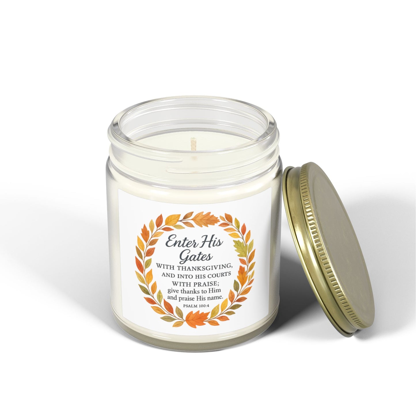 Enter His Gates with Thanksgiving Candles for Home Decor | Aromatherapy, Inspirational Gift Idea, Relaxation, Fall Decor