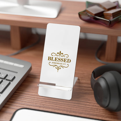 Blessed (Gold Lettering) Smartphone Display Stand, Desk Organizer, Gift for Students, Office Decor, Home Office Accessory