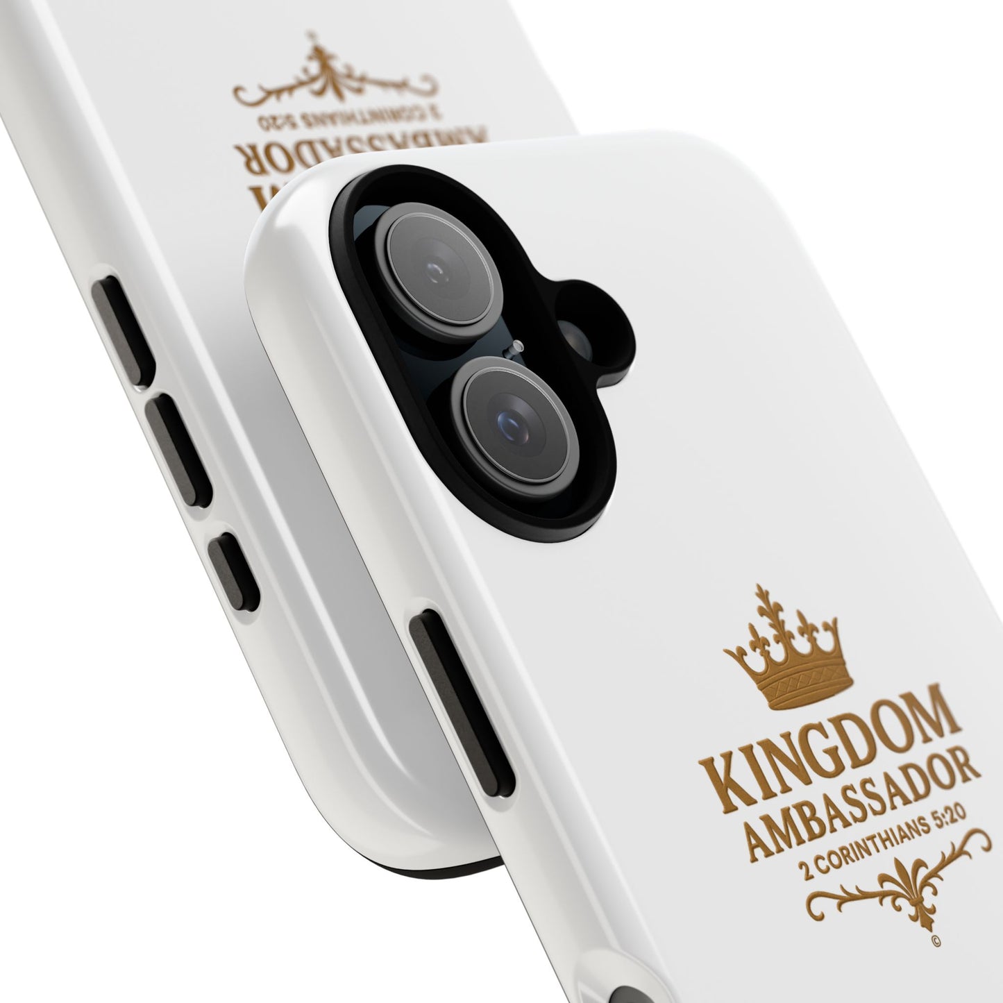 Kingdom Ambassador (Gold Lettering) Rugged Phone Case, Inspirational Mobile Cover, Gift for Faith Lovers, Faith-Based Protector