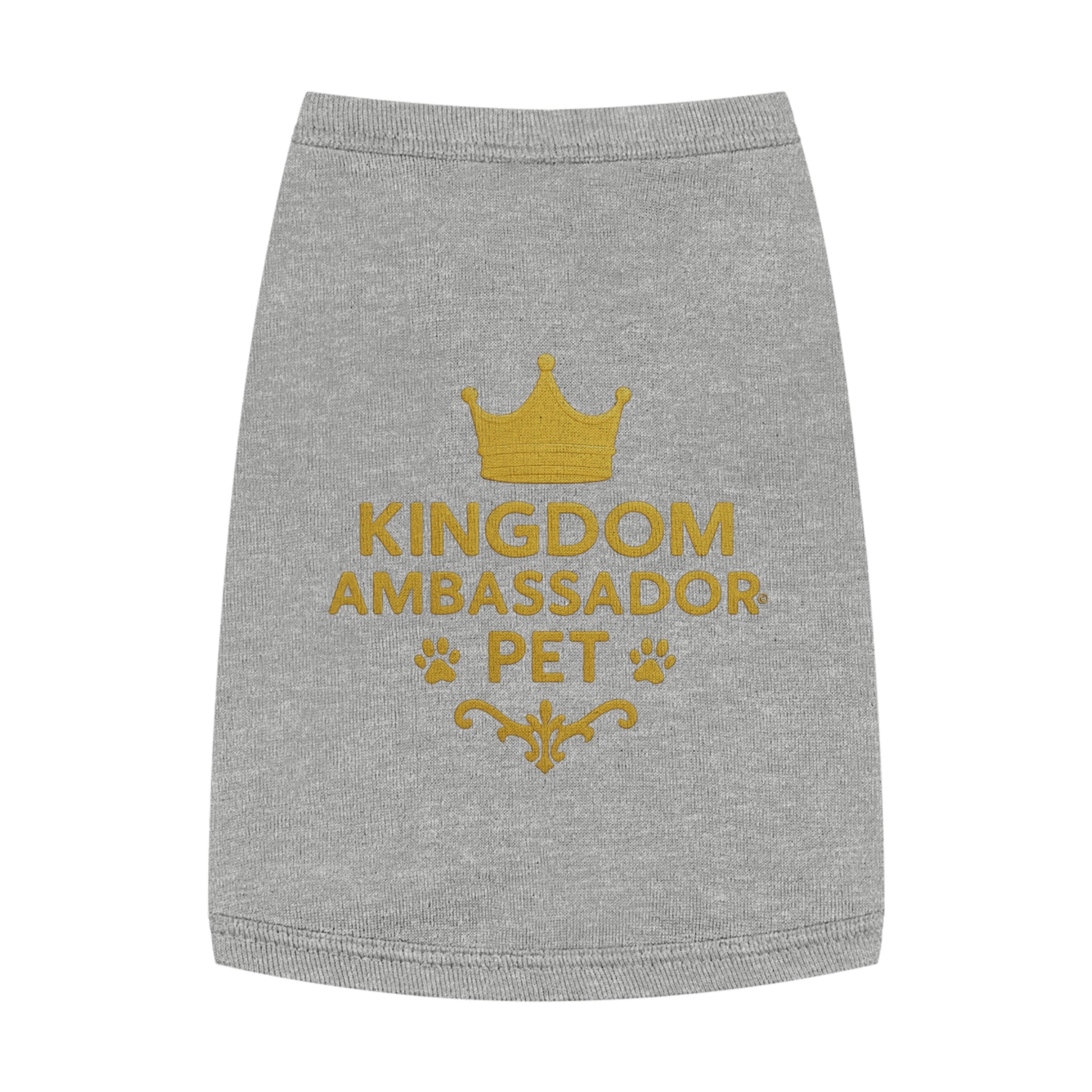 Kingdom Ambassador Pet (Gold Lettering) Tank Top, Dog Shirt, Pet Apparel, Cute Pet Gift, Pet Clothes for Any Occasion, Dog Lover Gift - Cross Apparel USA