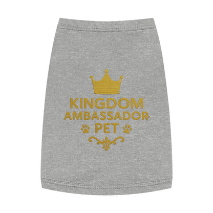 Kingdom Ambassador Pet (Gold Lettering) Tank Top, Dog Shirt, Pet Apparel, Cute Pet Gift, Pet Clothes for Any Occasion, Dog Lover Gift - Cross Apparel USA