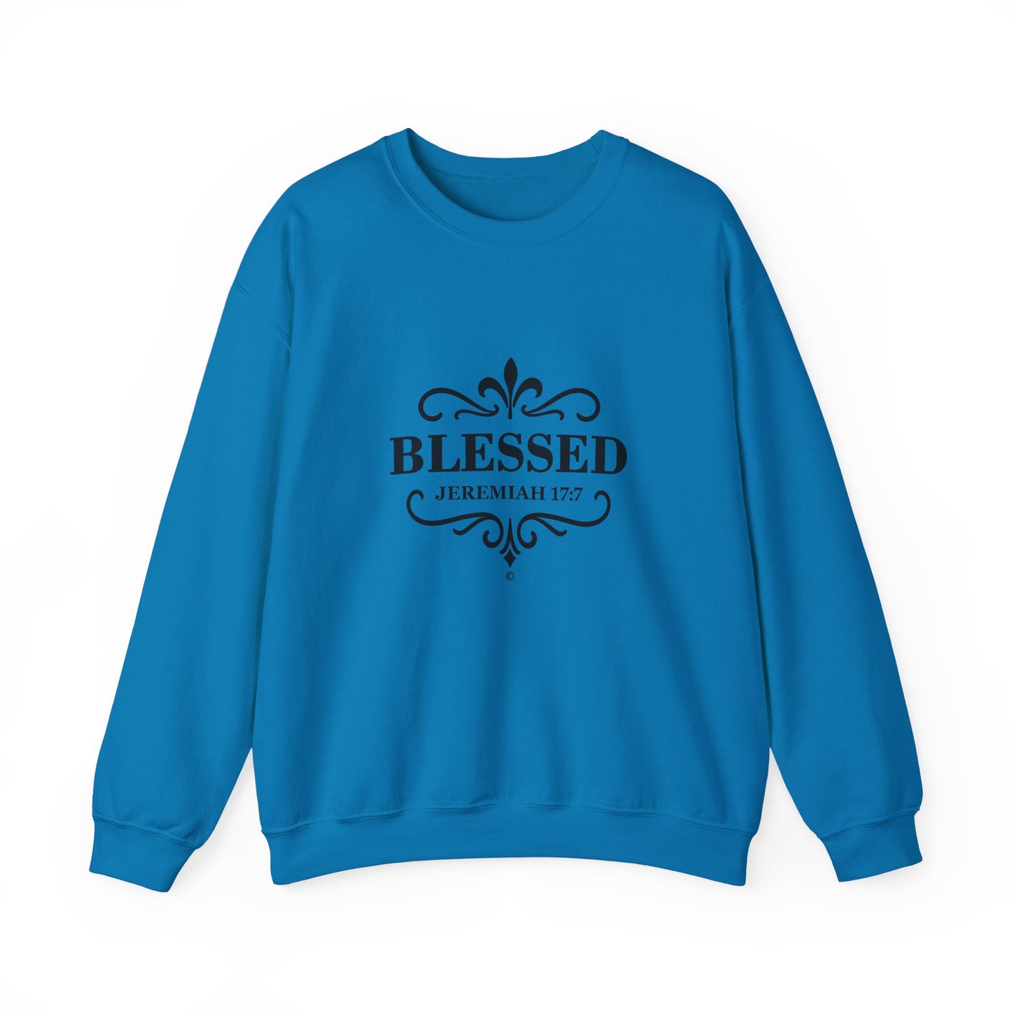 Blessed (Black Lettering) Unisex Crewneck Sweatshirt - Inspirational Gift, Christian Apparel, Faith-Based Fashion, Cozy Casual Wear, Bible Verse Sweatshirt