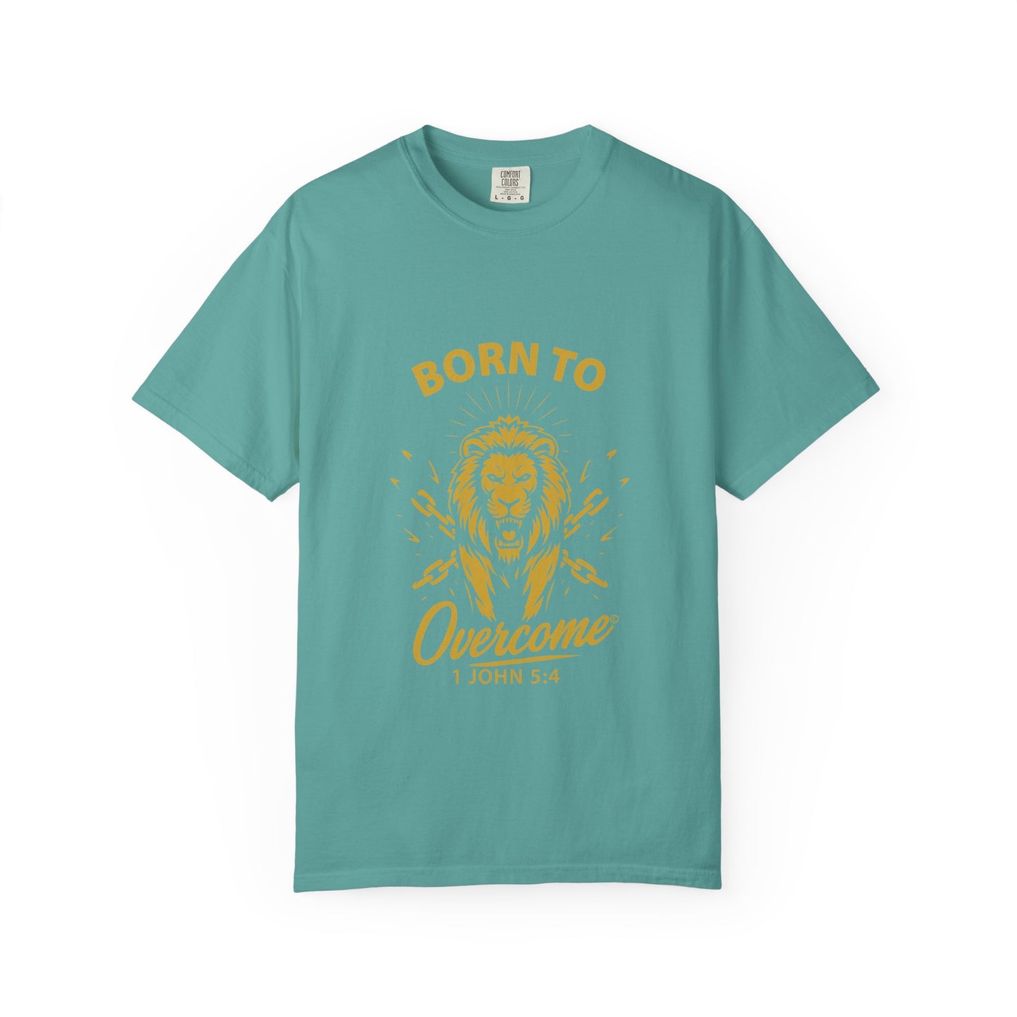Born to Overcome (Gold Lettering) Unisex Apparel Clothing Tee T-shirt Relaxed Fit Shirt