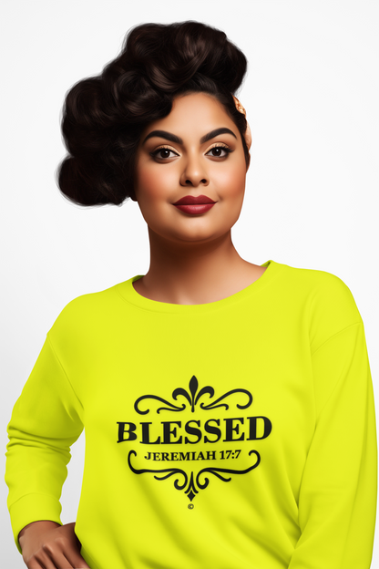 Blessed (Black Lettering) Unisex Crewneck Sweatshirt - Inspirational  Apparel Clothing