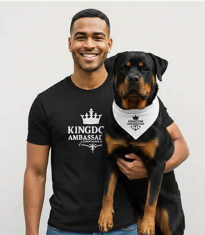Kingdom Ambassador Pet (Black Lettering) Clip-on Bandana Collar