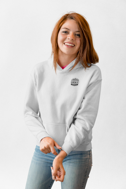 Chosen by Grace (Small Design on front plus Large Design on back) Apparel Clothing Hoodie Hooded Sweatshirt
