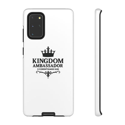 Kingdom Ambassador (Black Lettering) Rugged Phone Case, Inspirational Mobile Cover, Gift for Faith Lovers, Faith-Based Protector