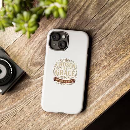 Chosen by Grace (Color), Rugged Phone Case, Inspirational Mobile Cover, Gift for Faith Lovers, Faith-Based Protector