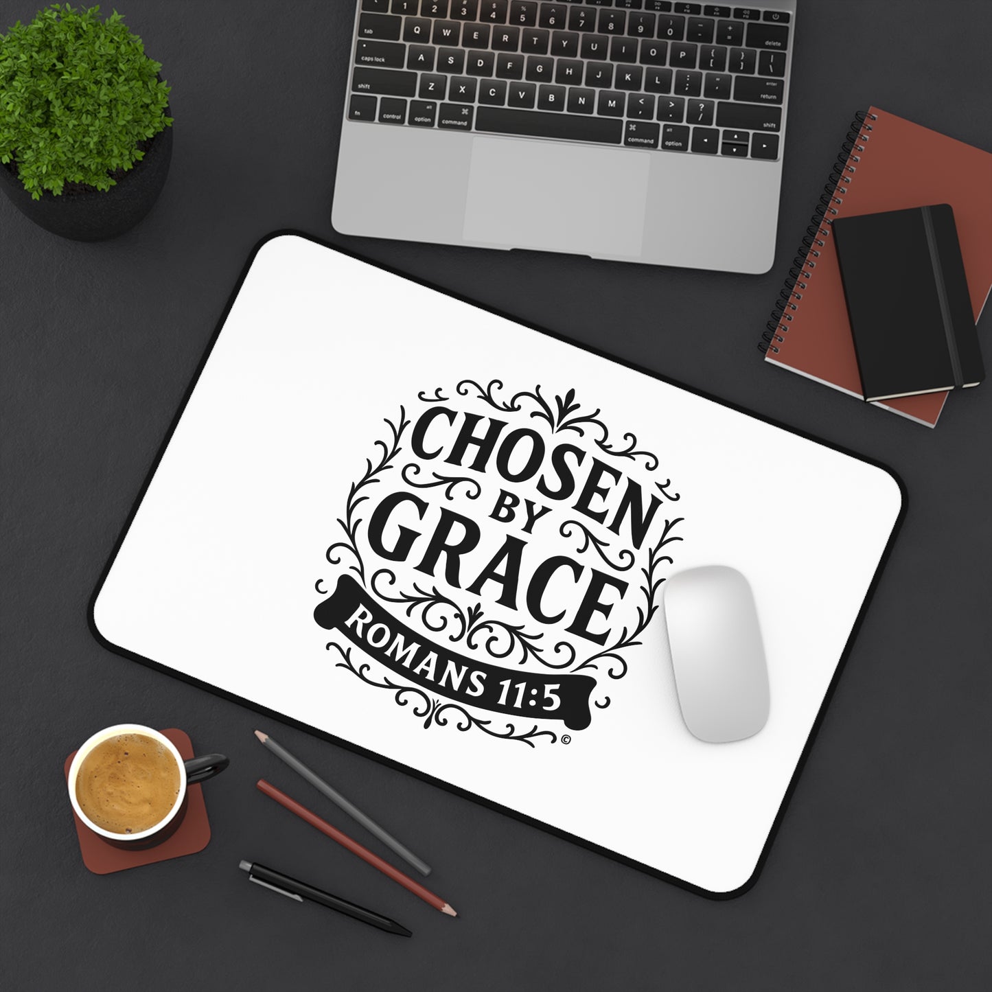 Chosen by Grace Inspirational Office Decor, Christian Gift, Desk Accessory, Motivational Workspace - Cross Apparel USA