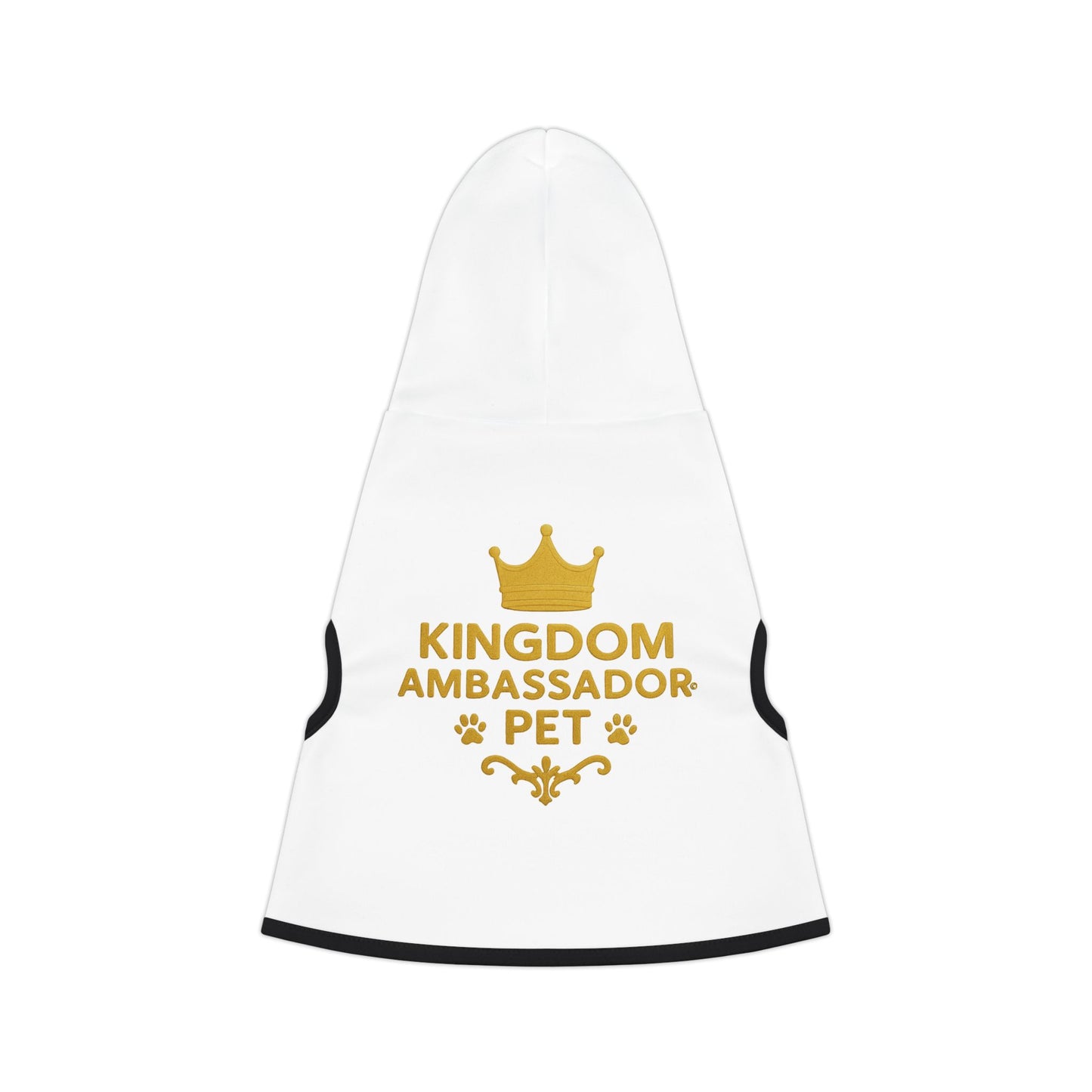 Kingdom Ambassador Pet (Gold Lettering) Hoodie for Stylish Companions | Cute Pet Clothing, Dog Hoodie, Pet Apparel, Stylish Dog Wear, Pet Gifts - Cross Apparel USA