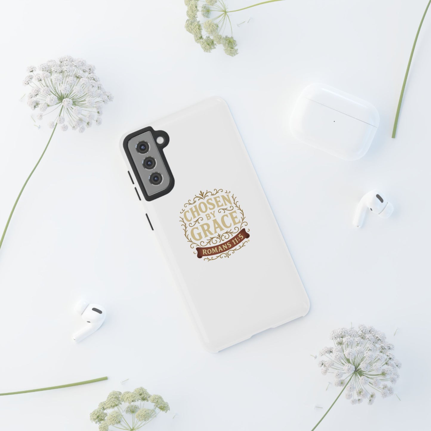 Chosen by Grace (Color), Rugged Phone Case, Inspirational Mobile Cover, Gift for Faith Lovers, Faith-Based Protector