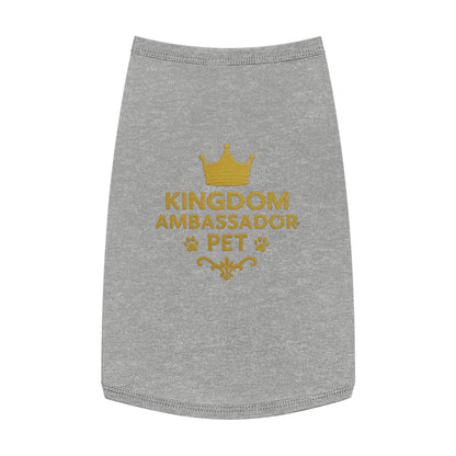 Kingdom Ambassador Pet (Gold Lettering) Tank Top, Dog Shirt, Pet Apparel, Cute Pet Gift, Pet Clothes for Any Occasion, Dog Lover Gift - Cross Apparel USA