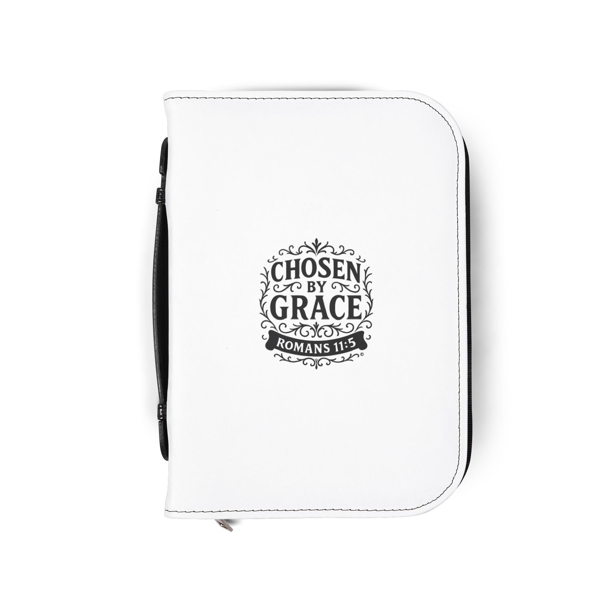 Chosen by Grace (Black Lettering) Inspirational Bible Cover, Gift for Believers, Faith-Based Book Cover - Cross Apparel USA
