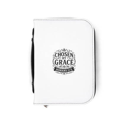 Chosen by Grace (Black Lettering) Inspirational Bible Cover, Gift for Believers, Faith-Based Book Cover - Cross Apparel USA