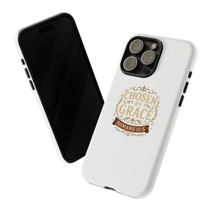 Chosen by Grace (Color), Rugged Phone Case, Inspirational Mobile Cover, Gift for Faith Lovers, Faith-Based Protector
