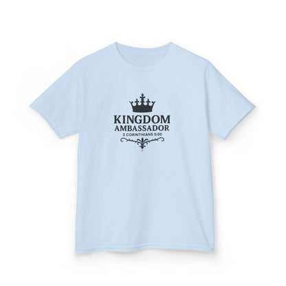 Kingdom Ambassador (Black Lettering) Kids Tee, Faith-based Inspirational Apparel, Gift for Believers, Youth Fashion, Bible Verse Shirt, Meaningful Gift