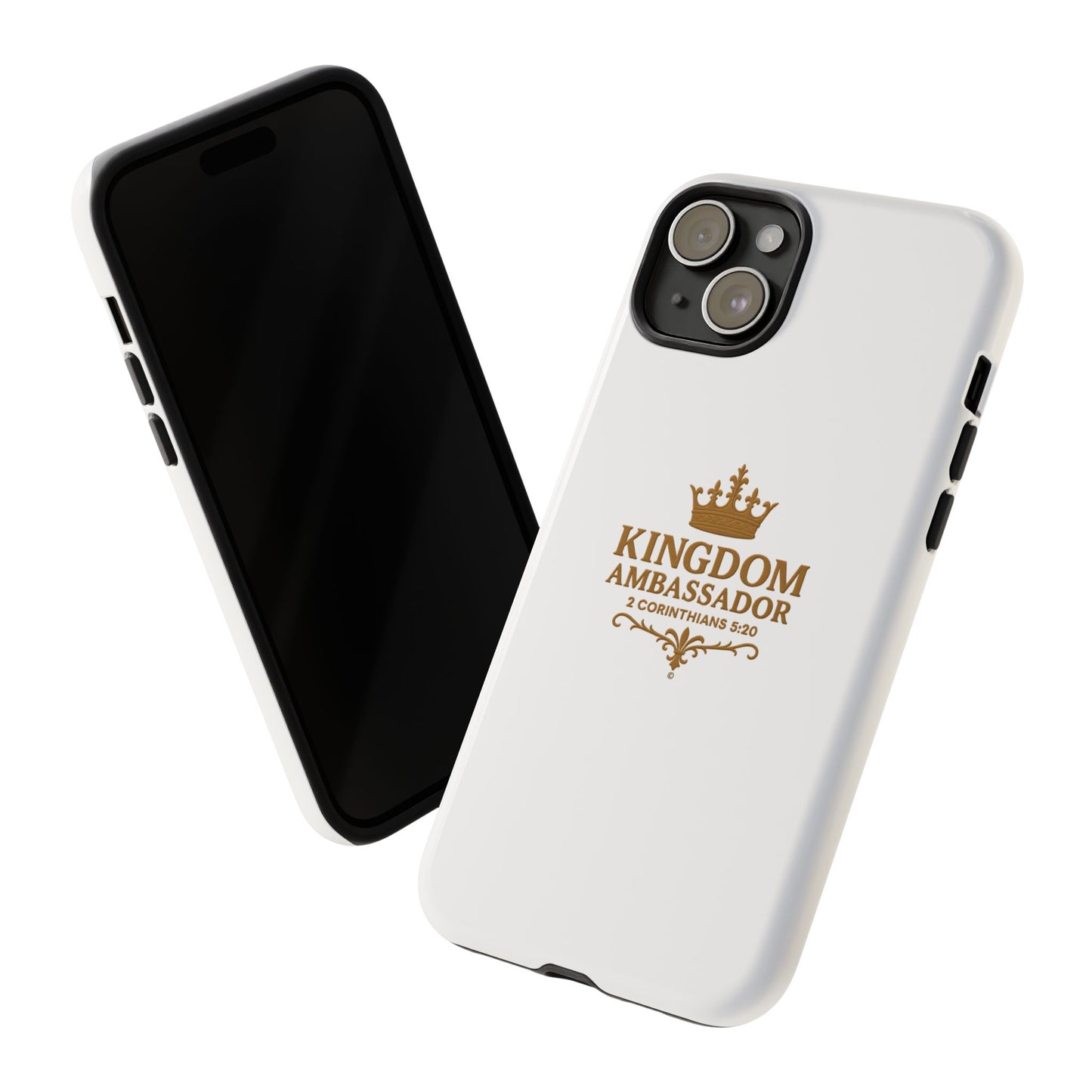 Kingdom Ambassador (Gold Lettering) Rugged Phone Case, Inspirational Mobile Cover, Gift for Faith Lovers, Faith-Based Protector