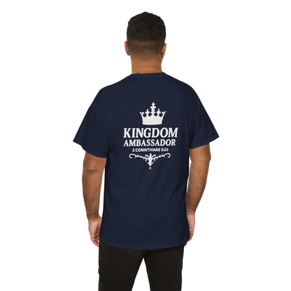 Kingdom Ambassador (White Lettering) T‑Shirt Tee Clothing Apparel (Smaller Design on from Large Design on Back)