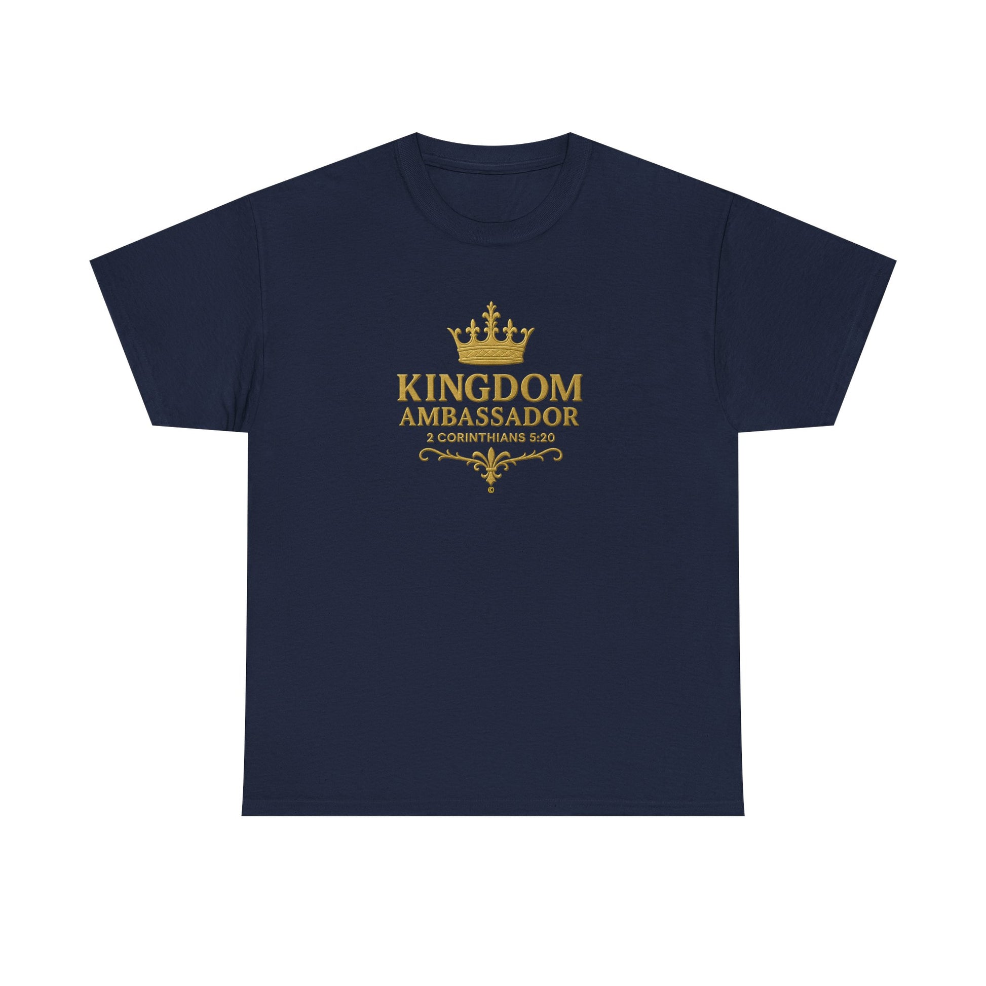 Kingdom Ambassador (Gold Lettering) Unisex Heavy Cotton Tee - Cross Apparel USA