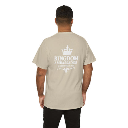 Kingdom Ambassador (White Lettering) T‑Shirt Tee Clothing Apparel (Smaller Design on from Large Design on Back)
