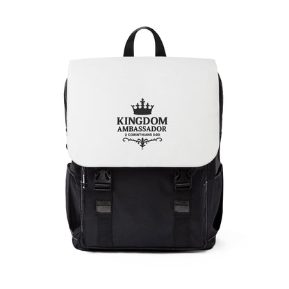 Kingdom Ambassador Unisex Casual Shoulder Backpack/Book Bag for School or Hiking - Inspirational Gift, Everyday Use, Stylish Book Bag, Perfect for Students, Church Events - Cross Apparel USA