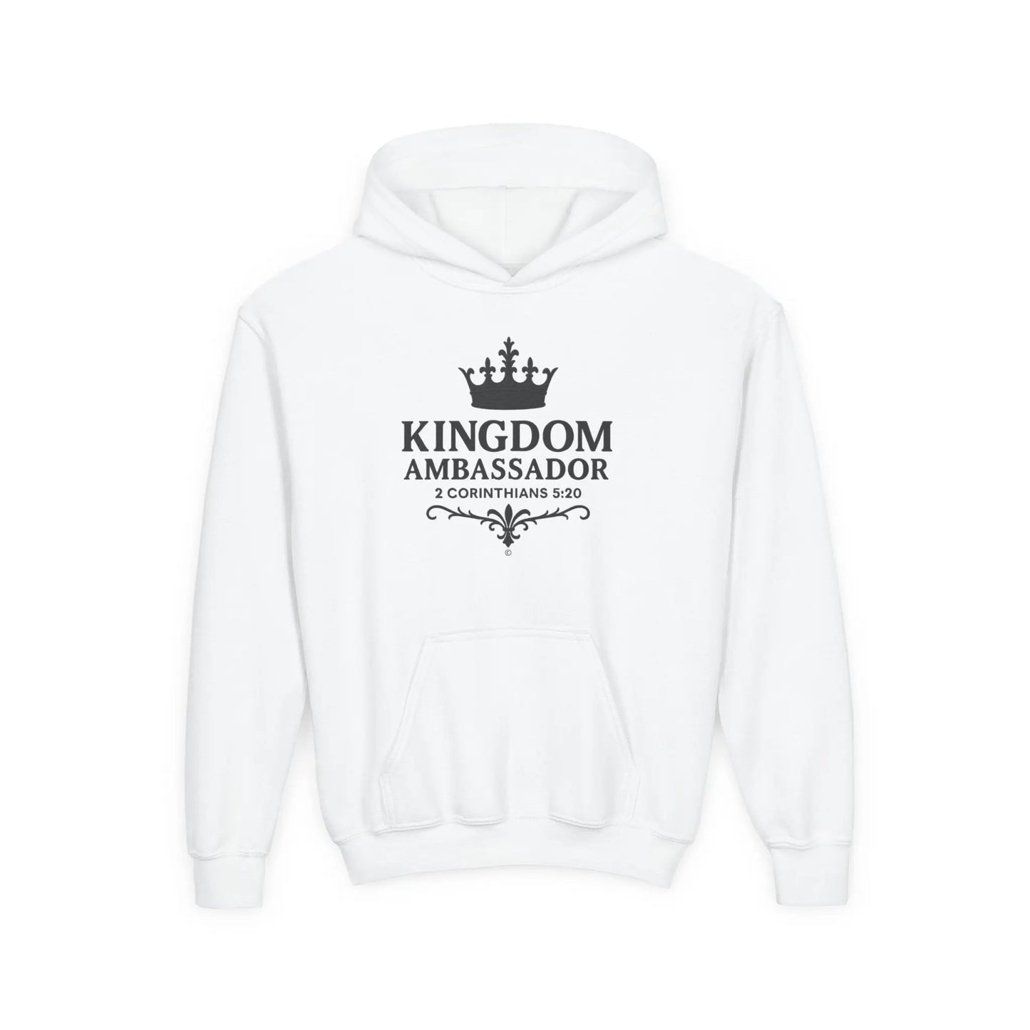 Kingdom Ambassador Youth Hoodie, Inspirational Sweatshirt for Kids, Bible Verse Apparel, Perfect Gift for Young Believers, Comfortable [...] - Cross Apparel USA