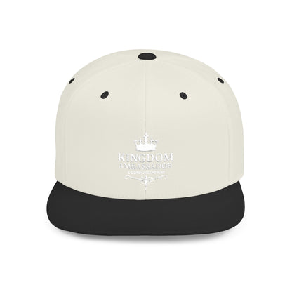 Kingdom Ambassador (White Lettering) Embroidered Flat Bill Snapback Hat, Adjustable Baseball Cap, Inspirational Streetwear, Gift for Believers, Faith-based Accessories
