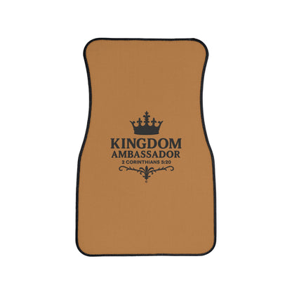 Kingdom Ambassador (Black Lettering on Light Brown) Car Floor Mat, 1 piece