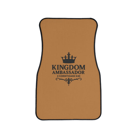 Kingdom Ambassador (Black Lettering on Light Brown) Car Floor Mat, 1 piece