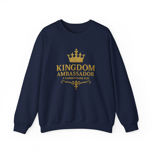 Kingdom Ambassador Crewneck Sweatshirt - Faith-Based Fashion, Christian Gift, Bible Verse, Inspirational Apparel, Cozy Church Wear