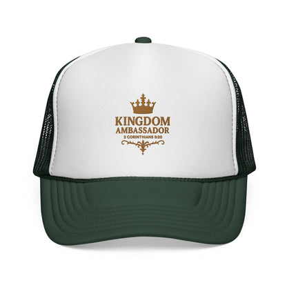 Kingdom Ambassador (Gold Lettering) Trucker Cap for Everyday Style, Faith-based Gift, Inspirational Headwear