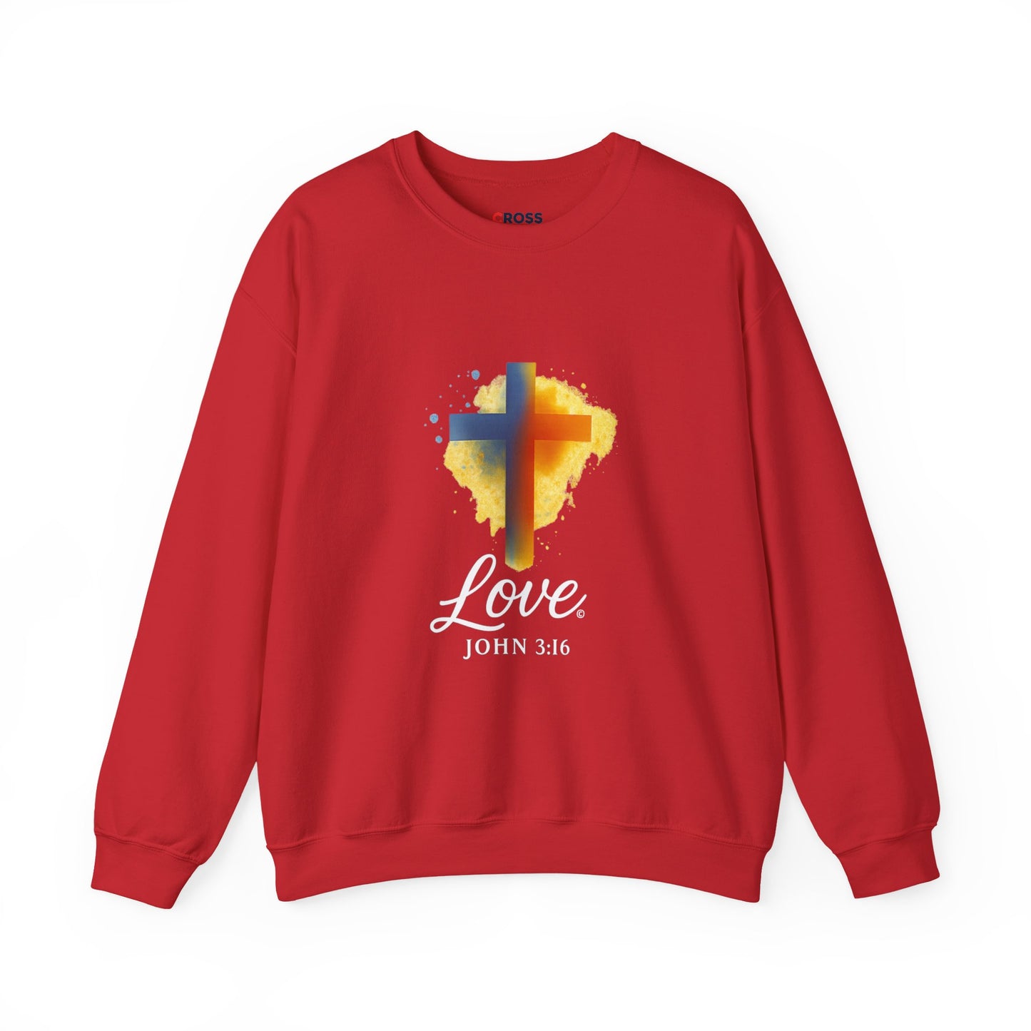 Love (White Lettering) Unisex Crewneck Sweatshirt, Inspirational Apparel, Casual Wear, Gift for Believers, Church Outing Attire, Daily Comfort Wear