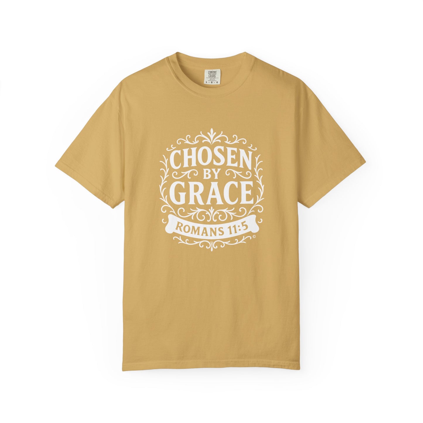 Chosen by Grace (White Lettering) Unisex Faith Tee, Relaxed Fit Shirt, Inspirational Apparel, Gift for Believers