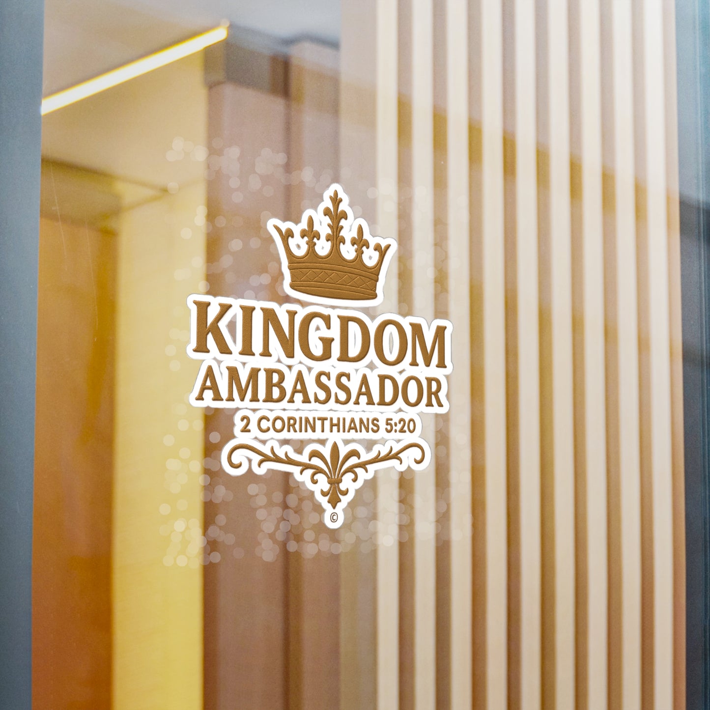 Kingdom Ambassador (Gold Lettering) Kiss-Cut Vinyl Decals, Inspirational Wall Art, Faith-Based Gifts, Home Decor