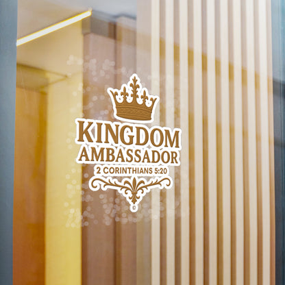 Kingdom Ambassador (Gold Lettering) Kiss-Cut Vinyl Decals, Inspirational Wall Art, Faith-Based Gifts, Home Decor