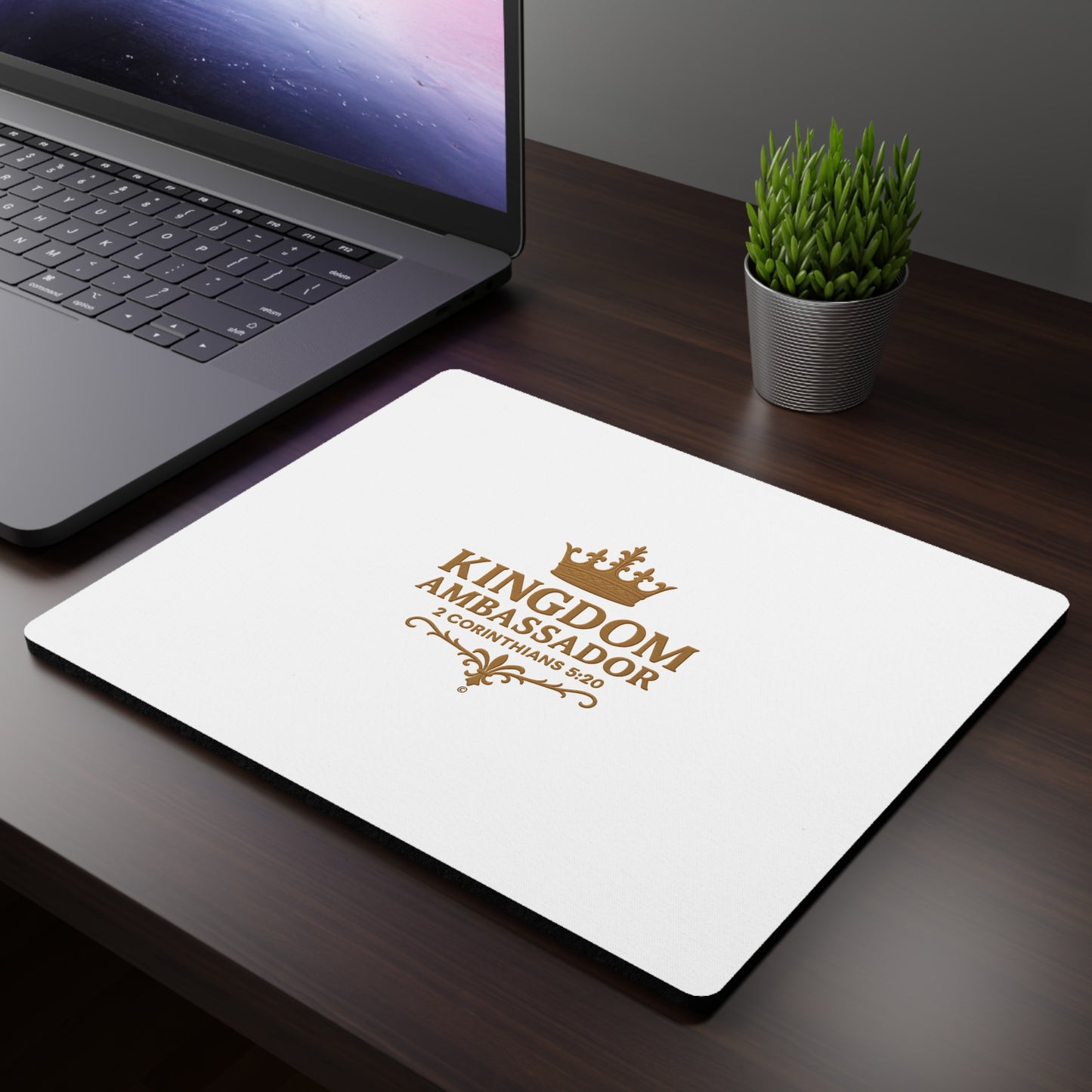 Kingdom Ambassador (Gold Lettering) Inspirational Mouse Pad | Perfect for Office Decor, Gifts, Faith-Based Workspaces
