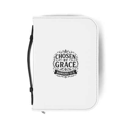 Chosen by Grace (Black Lettering) Inspirational Bible Cover, Gift for Believers, Faith-Based Book Cover - Cross Apparel USA