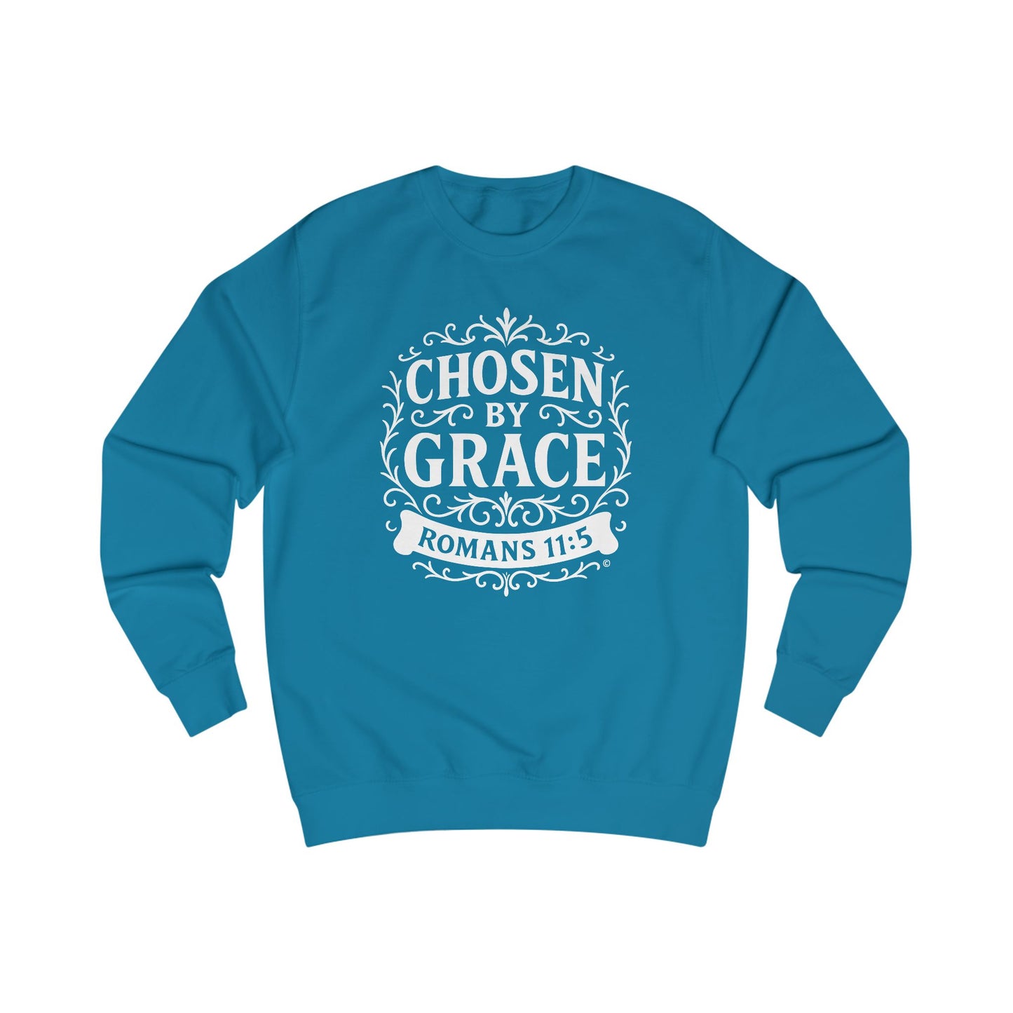 Chosen by Grace Unisex Sweatshirt: Cozy Faith Apparel, Gift for Believers, Bible Scripture Pullover, Everyday Inspirational Clothing