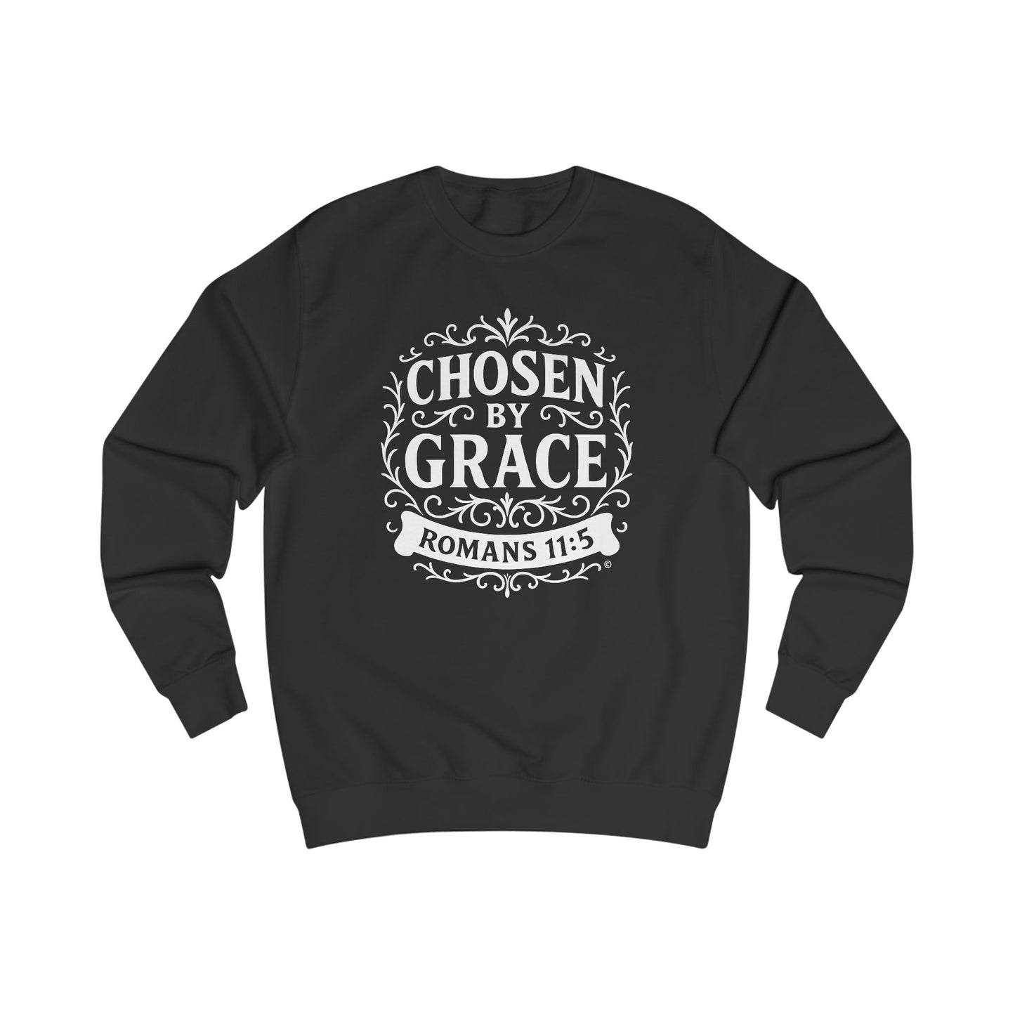 Chosen by Grace Unisex Sweatshirt: Cozy Faith Apparel, Gift for Believers, Bible Scripture Pullover, Everyday Inspirational Clothing