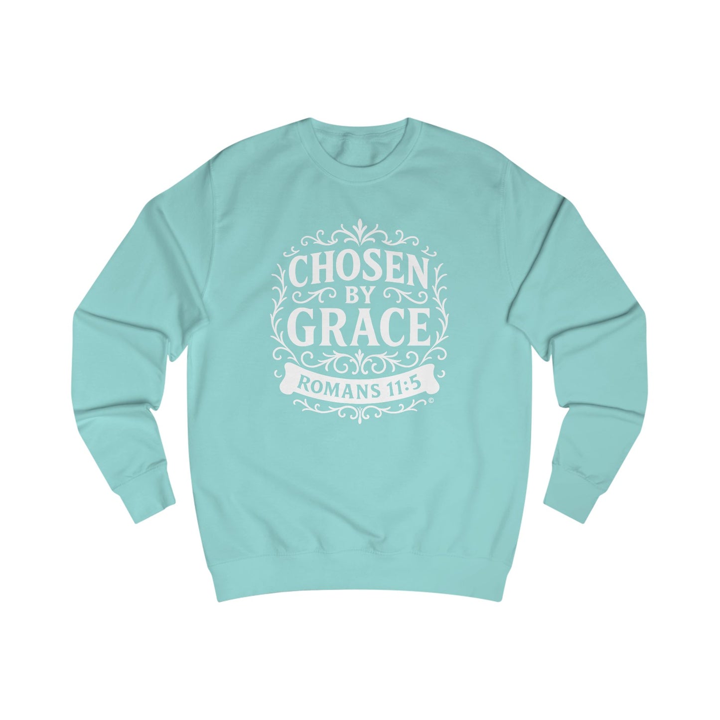 Chosen by Grace Unisex Sweatshirt: Cozy Faith Apparel, Gift for Believers, Bible Scripture Pullover, Everyday Inspirational Clothing