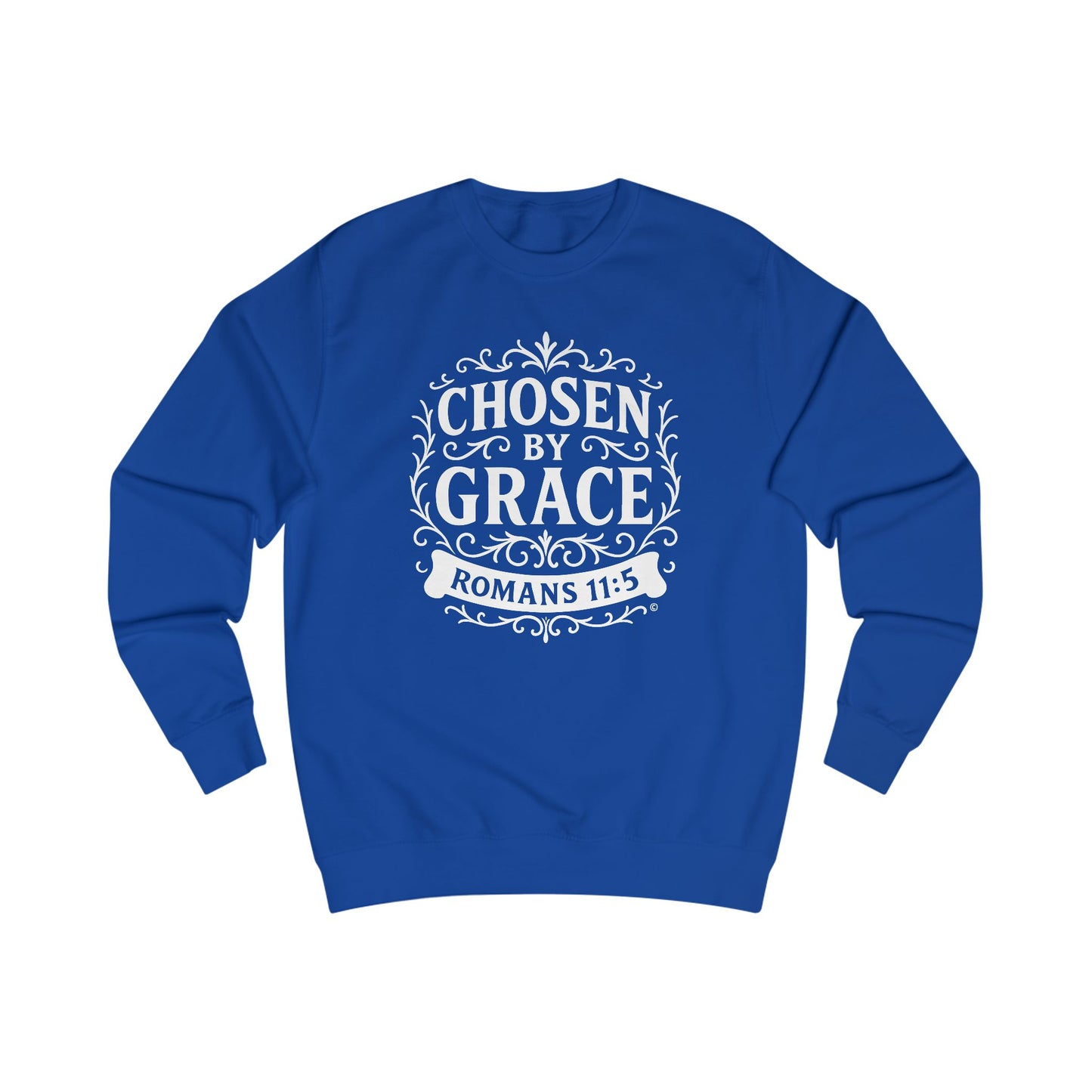 Chosen by Grace Unisex Sweatshirt: Cozy Faith Apparel, Gift for Believers, Bible Scripture Pullover, Everyday Inspirational Clothing